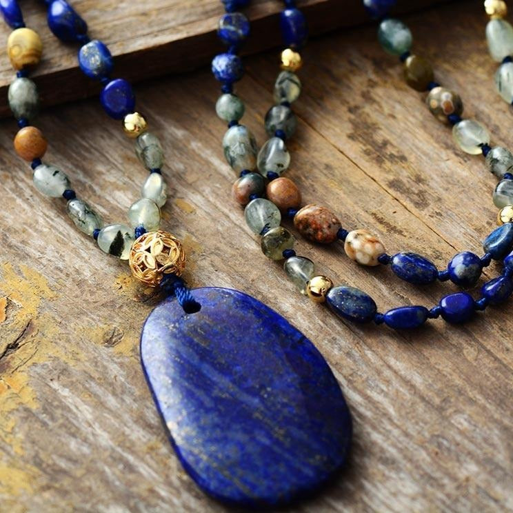 Collier en Lapis-lazuli et Jaspe Ma boutique