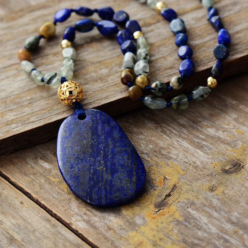 Collier en Lapis-lazuli et Jaspe Ma boutique