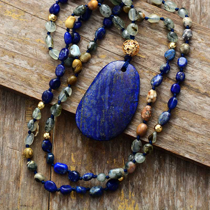 Collier en Lapis-lazuli et Jaspe Ma boutique