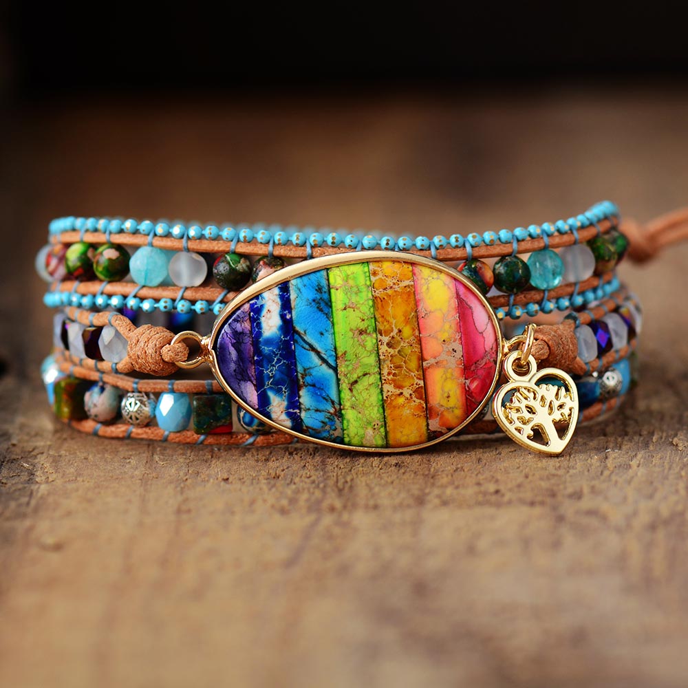 Bracelet Wrap 3 tours en Jaspe Ma boutique