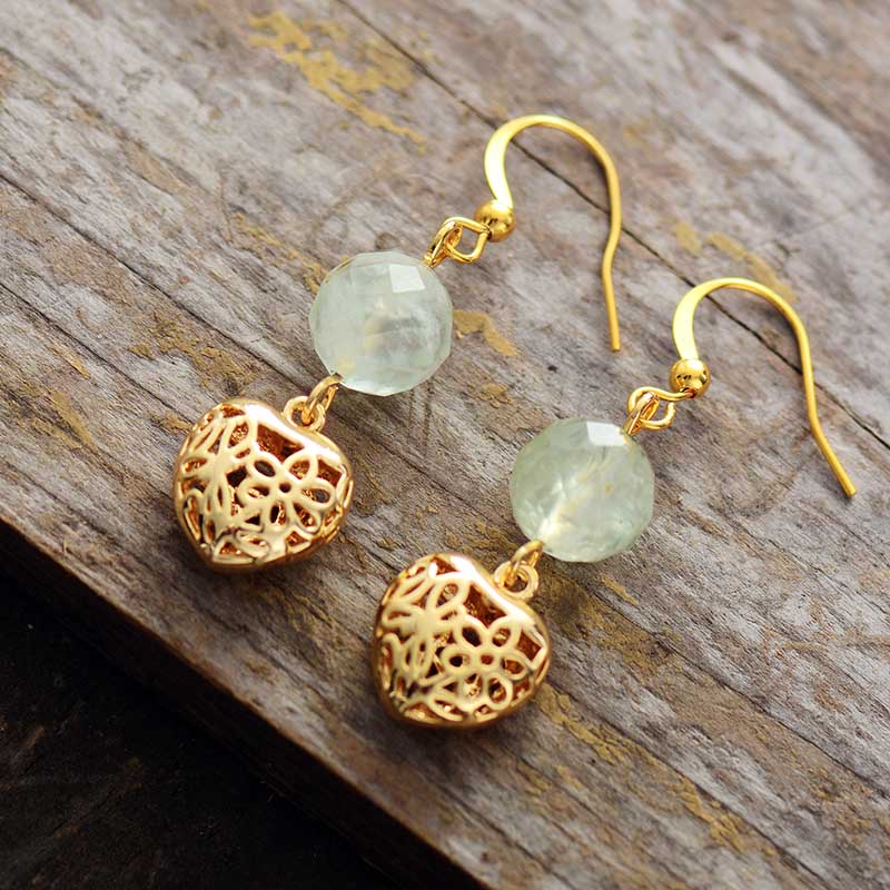 Boucles d'oreilles "Innocence" en Quartz / Labradorite Ma boutique