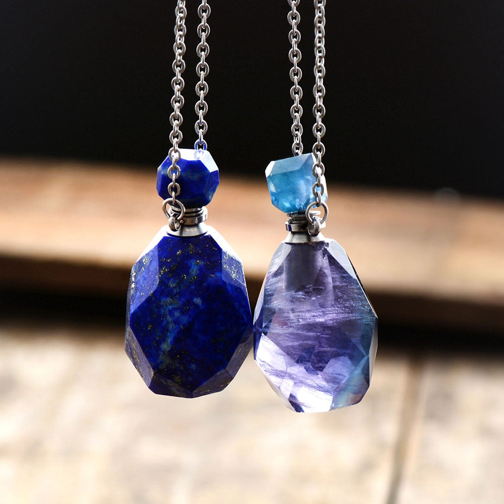 Collier diffuseur de parfum en Lapis-lazuli / Fluorite Ma boutique