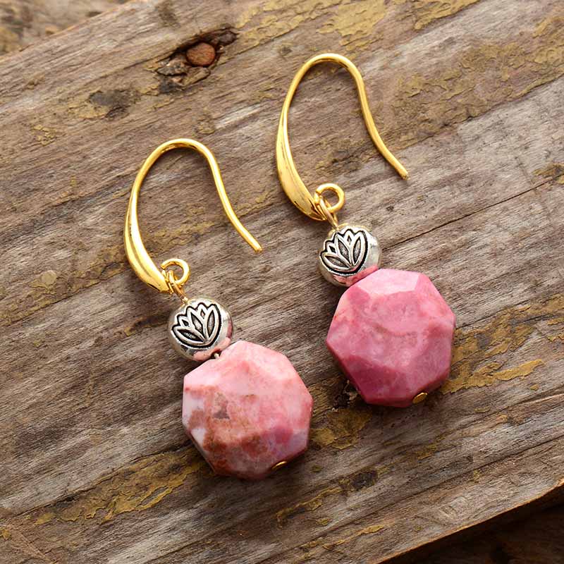 Boucles d'oreilles "Mémoire" en Rhodonite Ma boutique