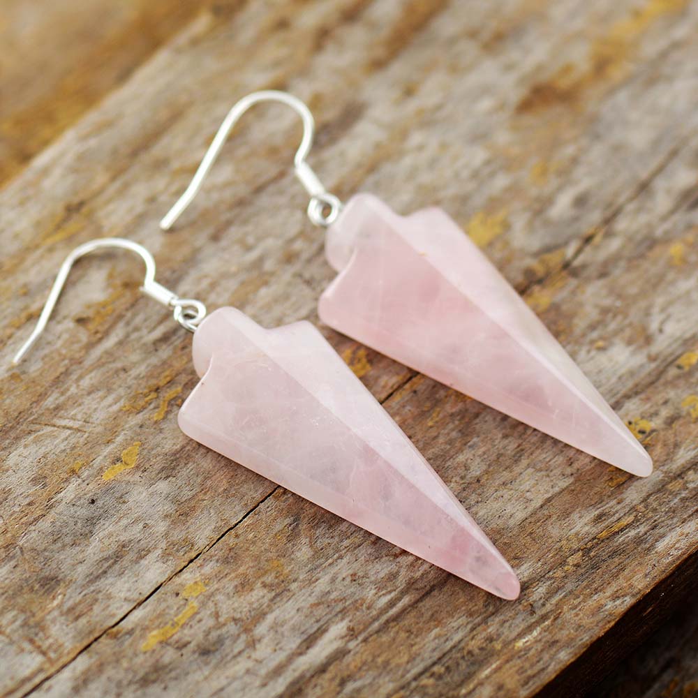 Boucles d'oreilles "Intransigeance" en Quartz rose Ma boutique