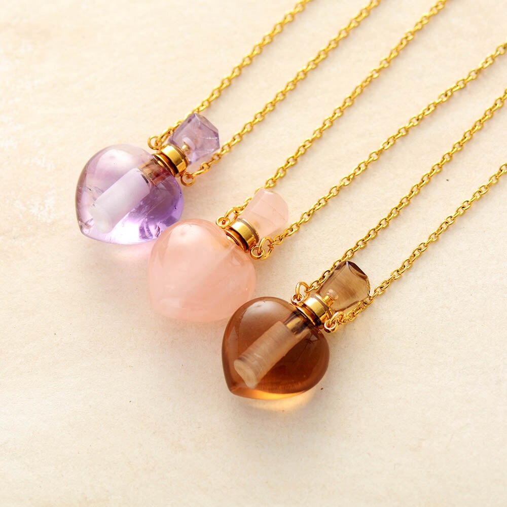 Collier diffuseur de parfum en Améthyste / Quartz rose / Quartz fumé Ma boutique