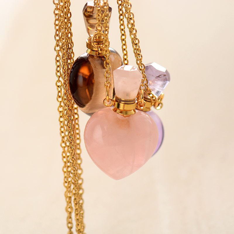 Collier diffuseur de parfum en Améthyste / Quartz rose / Quartz fumé Ma boutique