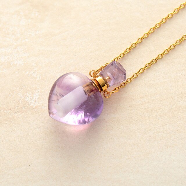 Collier diffuseur de parfum en Améthyste / Quartz rose / Quartz fumé Ma boutique