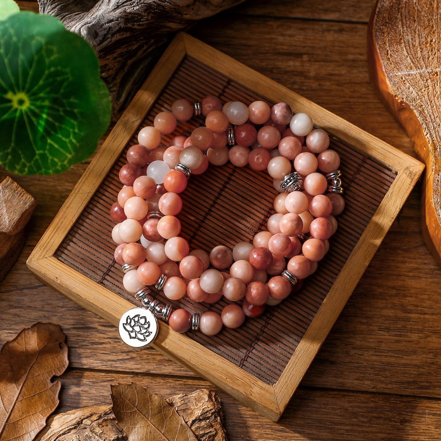 Bracelet mala en Aventurine rose Ma boutique