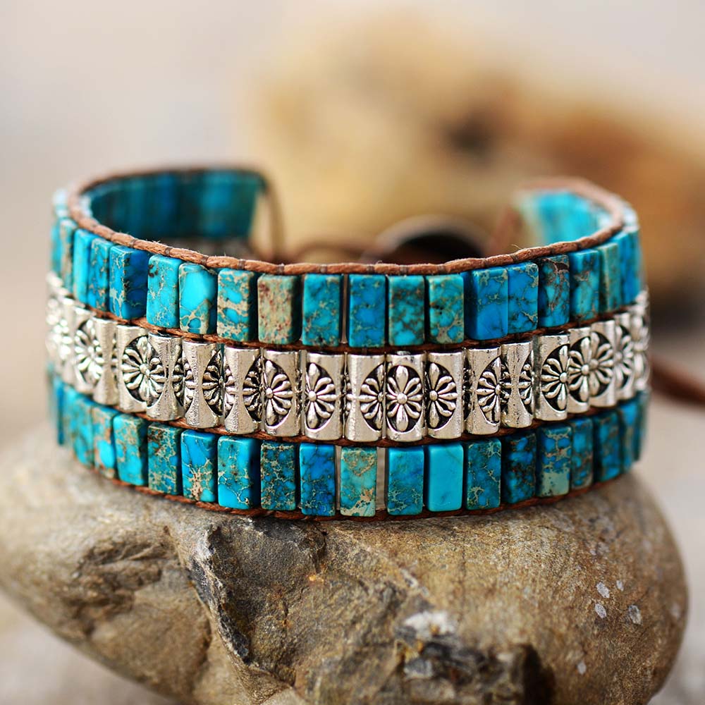 Bracelet wrap "Divin" en Turquoise Ma boutique