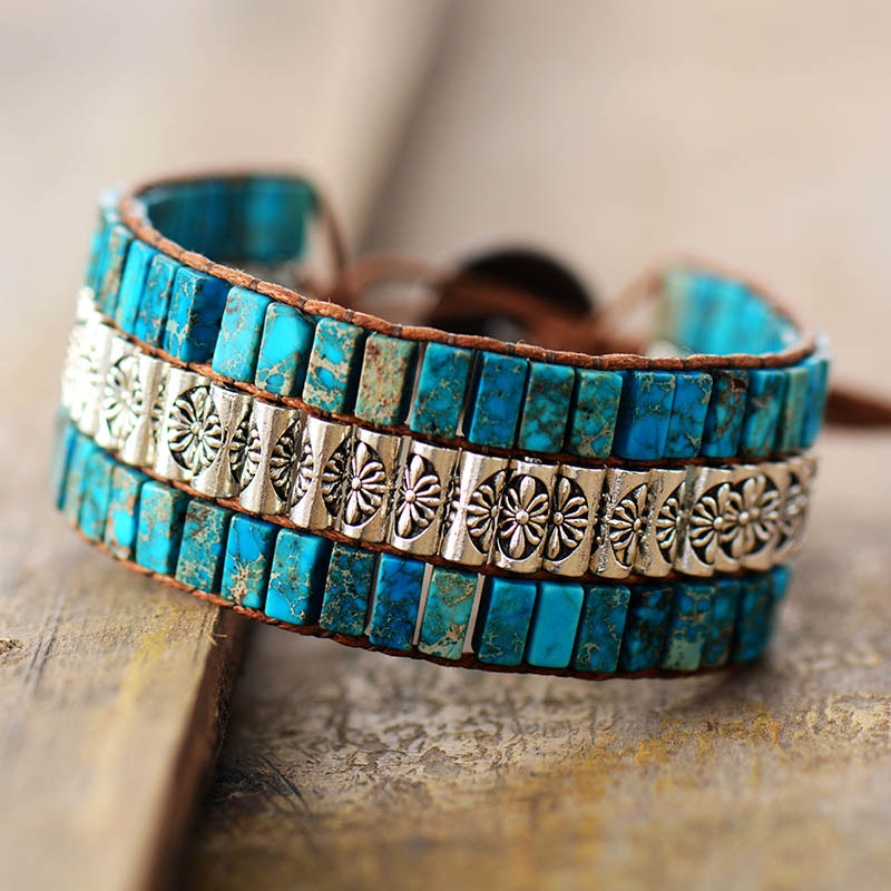 Bracelet wrap "Divin" en Turquoise Ma boutique