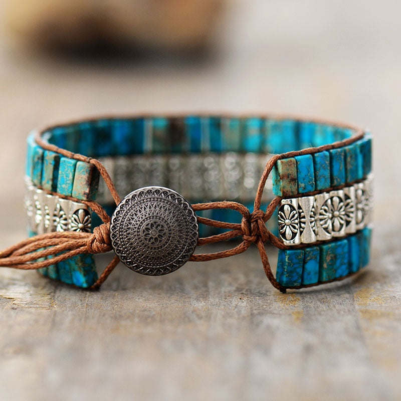 Bracelet wrap "Divin" en Turquoise Ma boutique