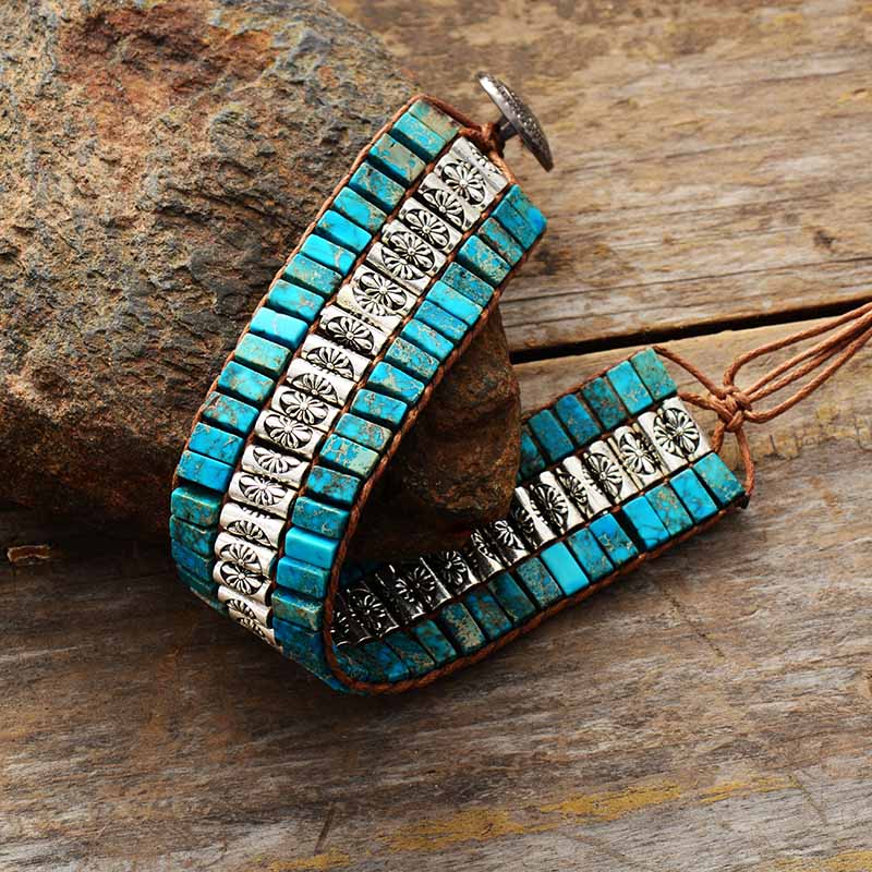 Bracelet wrap "Divin" en Turquoise Ma boutique