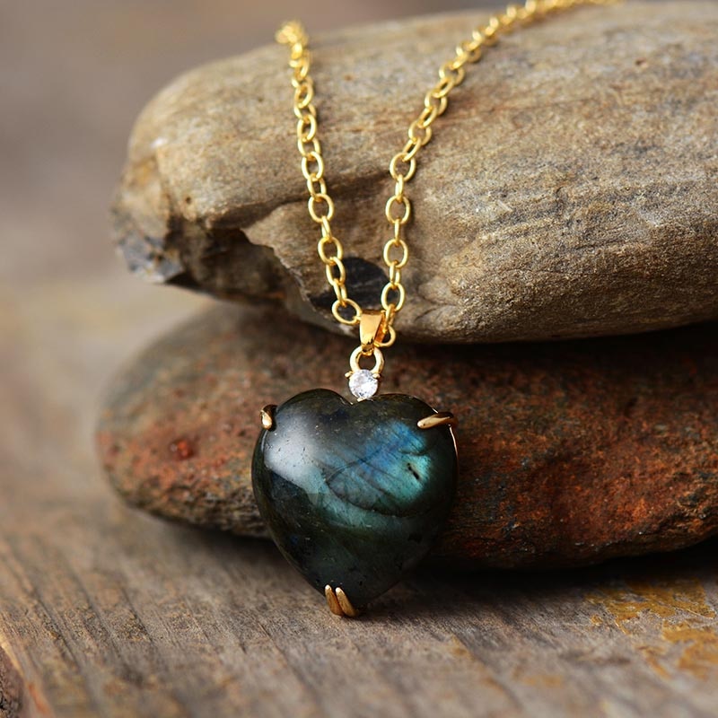 Collier "Cœur" en Labradorite Ma boutique