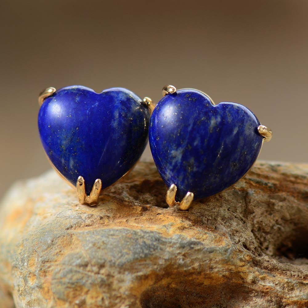 Boucles d'oreilles "Cœur" en Lapis-lazuli Ma boutique