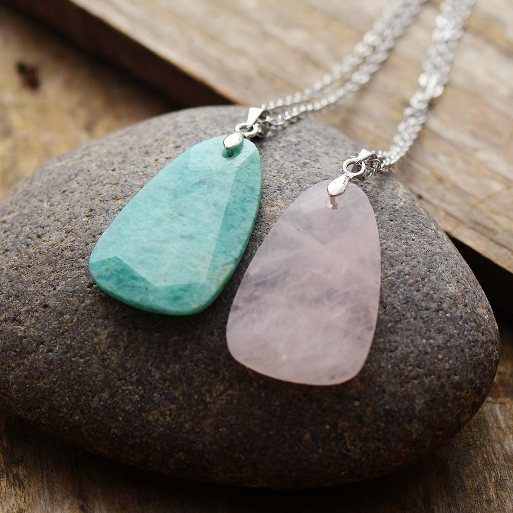 Collier en Amazonite / Quartz rose Ma boutique