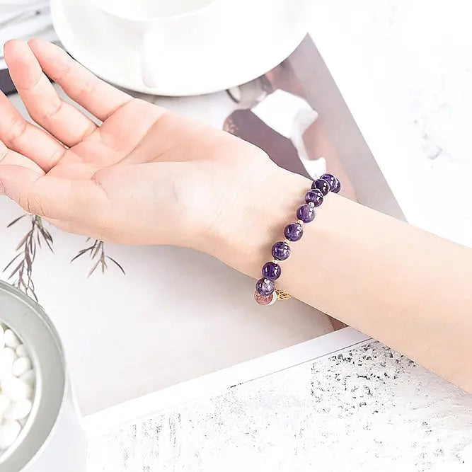 Bracelet en Améthyste, Quartz rose et Pierre de lune Ma boutique