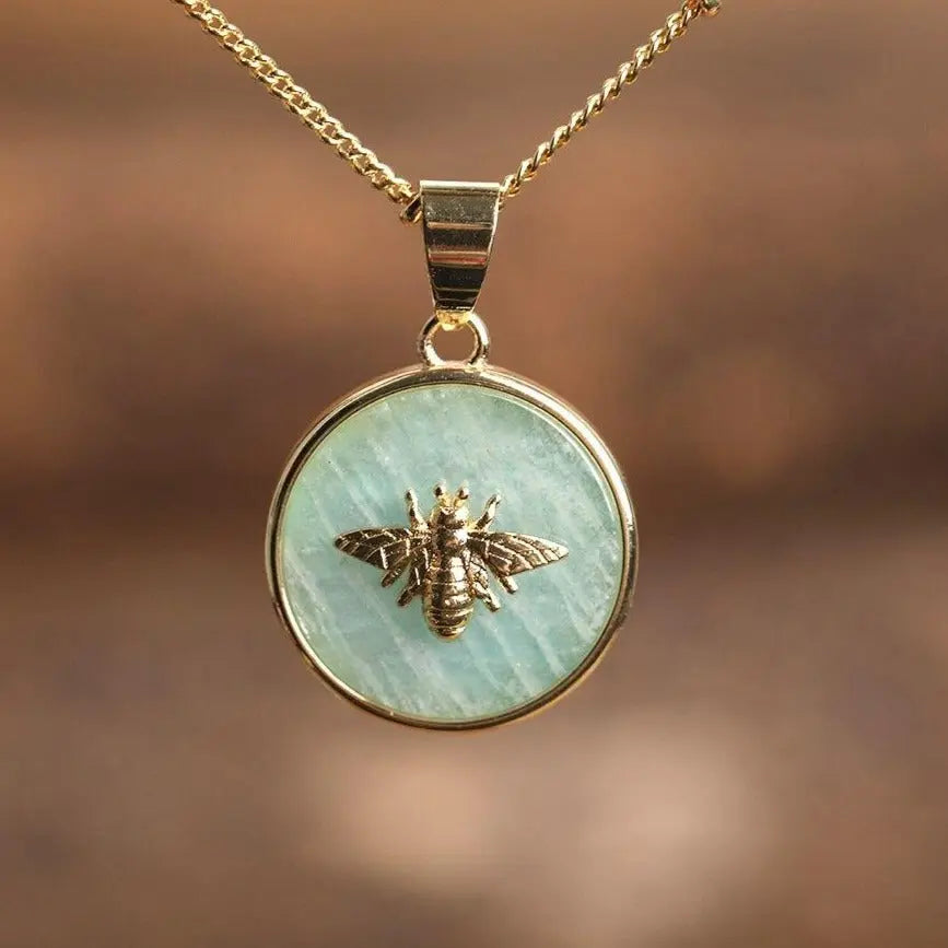 Collier "Abeille" en pierres naturelles Ma boutique