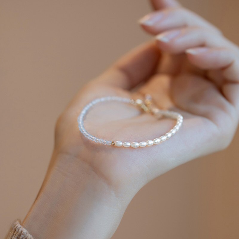 Bracelet en Aigue-Marine et perle d'eau douce Ma boutique