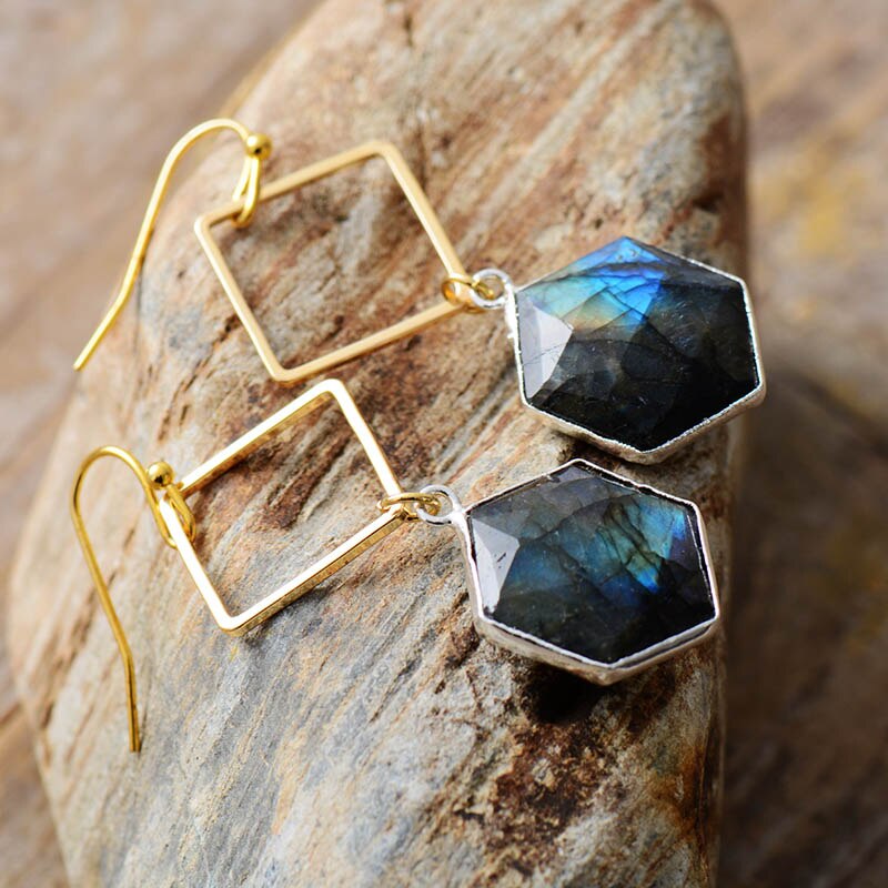 Boucles d'oreilles "Symbiose" en Labradorite Ma boutique