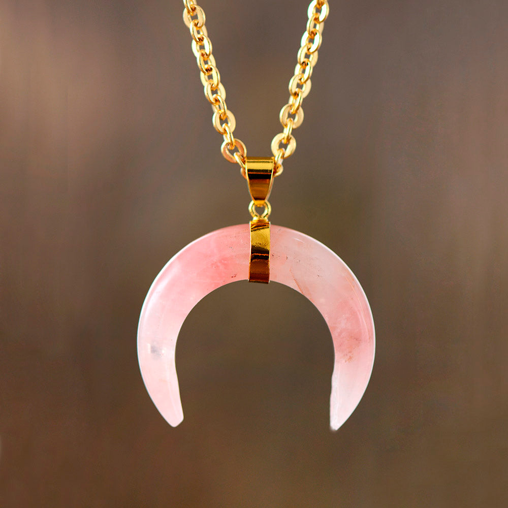 Collier "Lune" en Améthyste / Quartz rose Ma boutique