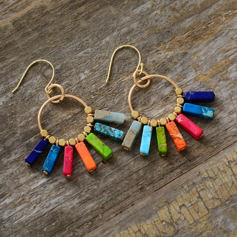 Boucles d'oreilles Bohème 7 chakras Ma boutique