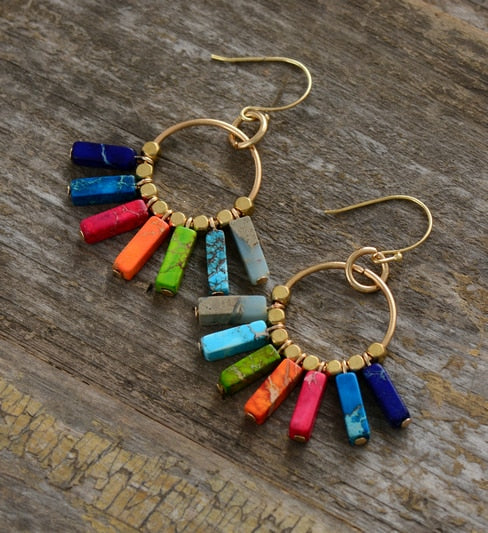 Boucles d'oreilles Bohème 7 chakras Ma boutique