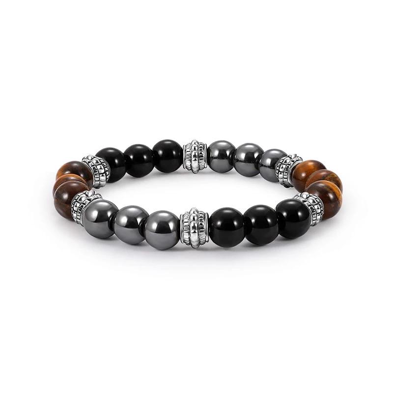 Bracelet H/F Bio-magnétique de Protection, anti douleurs et favorisant la perte de poids en Oeil de tigre et hématite Ma boutique