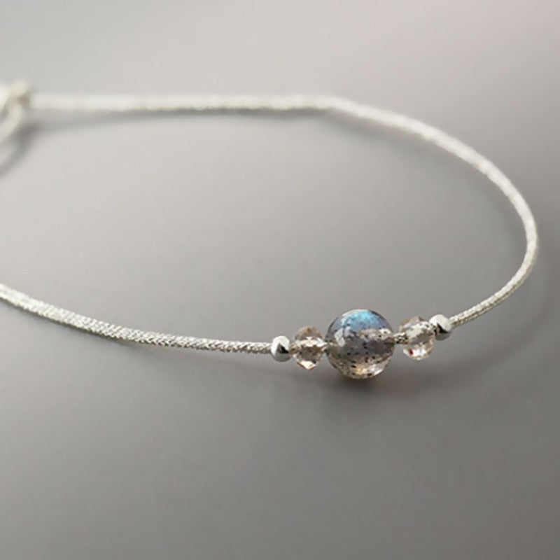 Bracelet Argent et 1 perle de Pierre de Lune Bijoux d'âmes