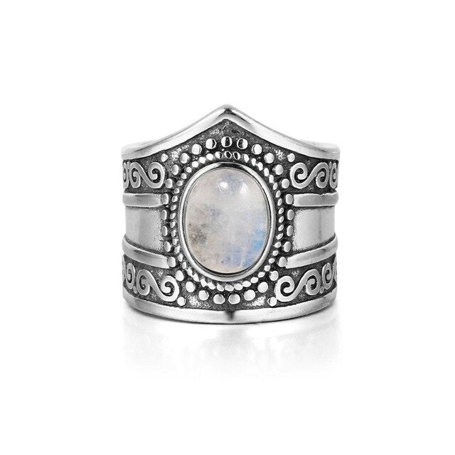 Bague en Pierre de Lune de 7x9mm Bijoux d'âmes