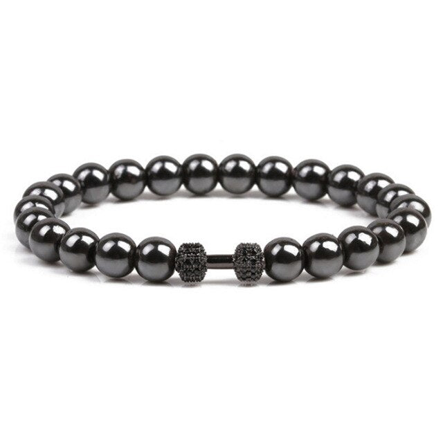 Bracelet en Hématite et charme altère noire Ma boutique